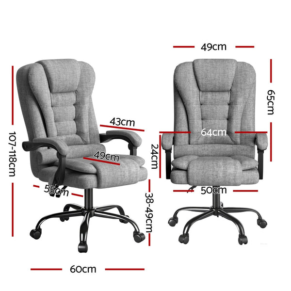 Artiss Executive Office Chair 4-Point Massage Adjustable Ergonomic Recline Back Awezingly