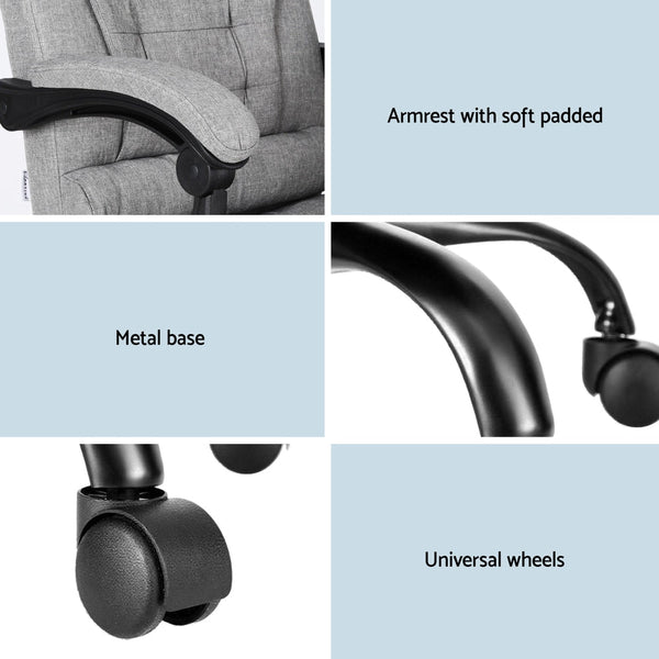 Artiss Executive Office Chair 4-Point Massage Adjustable Ergonomic Recline Back Awezingly