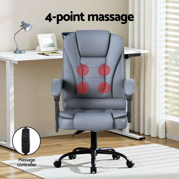 Artiss Executive Office Chair 4-Point Massage Adjustable Ergonomic Recline PU Awezingly
