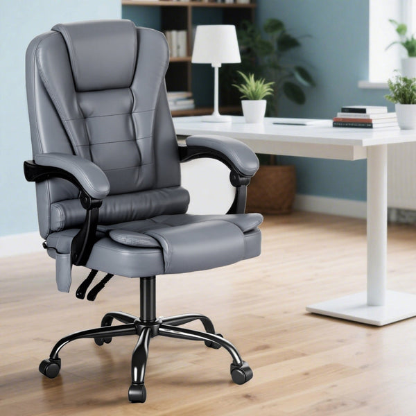 Artiss Executive Office Chair 4-Point Massage Adjustable Ergonomic Recline PU Awezingly