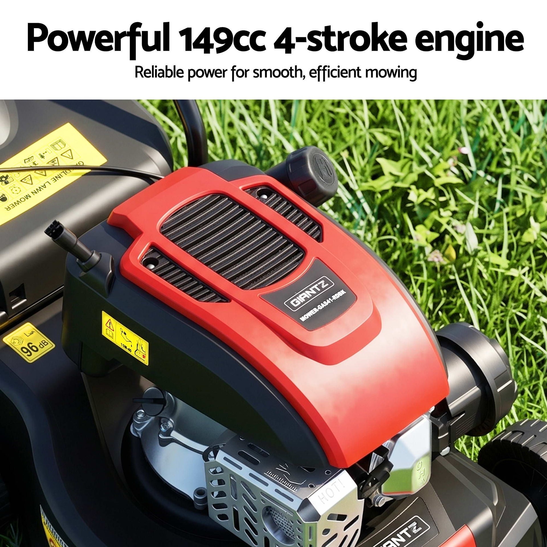 Giantz Petrol Lawn Mower 149cc 4 Stroke Hand Push 16in Grass Cutter Lawnmower Awezingly