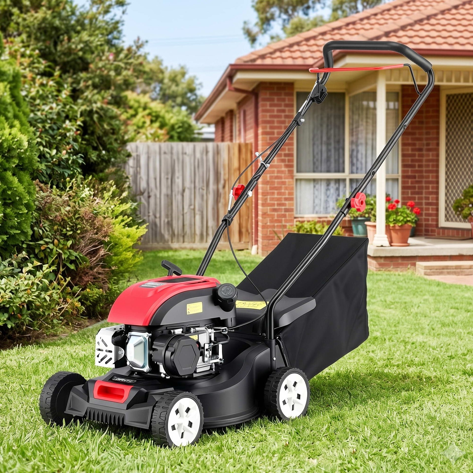 Giantz Petrol Lawn Mower 149cc 4 Stroke Hand Push 16in Grass Cutter Lawnmower Awezingly