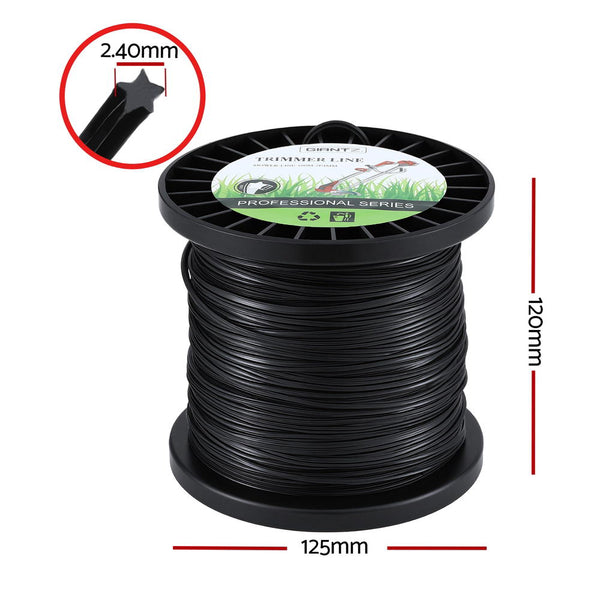 Giantz 100M Whipper Snipper Trimmer Line 2.4mm Star Nylon String Cord Black Awezingly