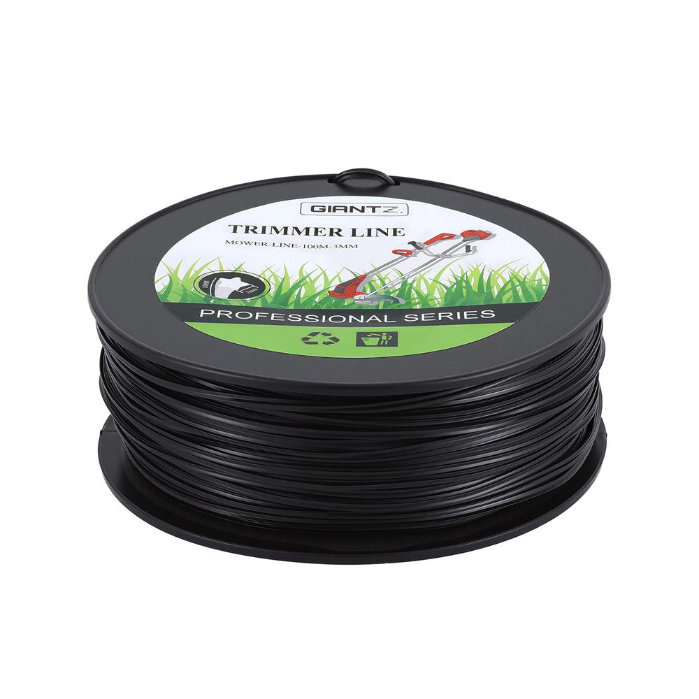 Giantz 100M Whipper Snipper Trimmer Line 3.0mm Star Nylon String Cord Black Awezingly