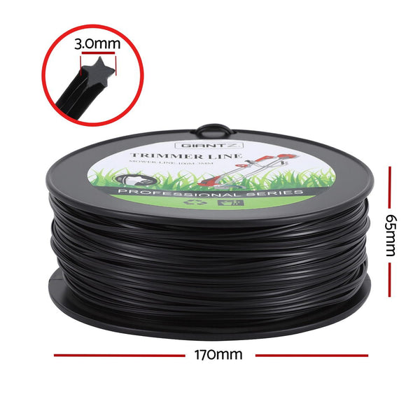 Giantz 100M Whipper Snipper Trimmer Line 3.0mm Star Nylon String Cord Black Awezingly