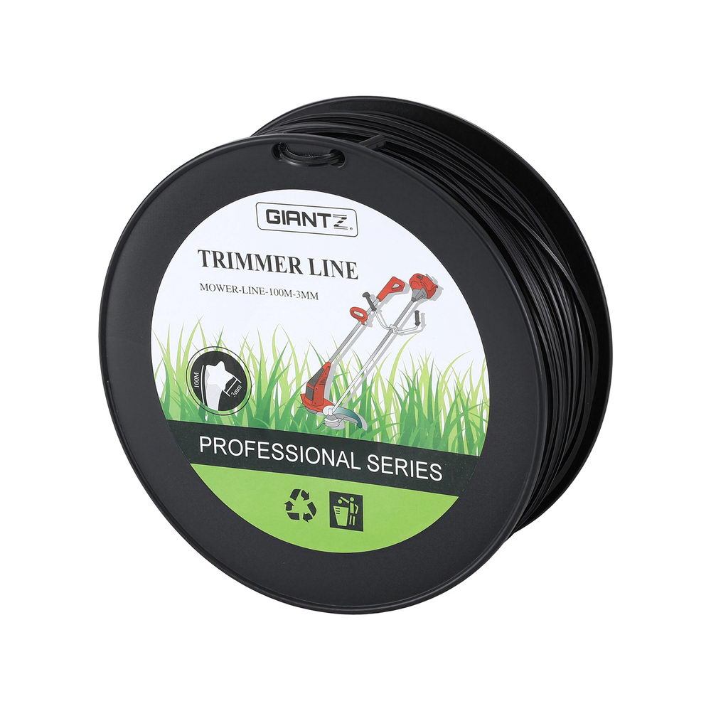 Giantz 100M Whipper Snipper Trimmer Line 3.0mm Star Nylon String Cord Black Awezingly