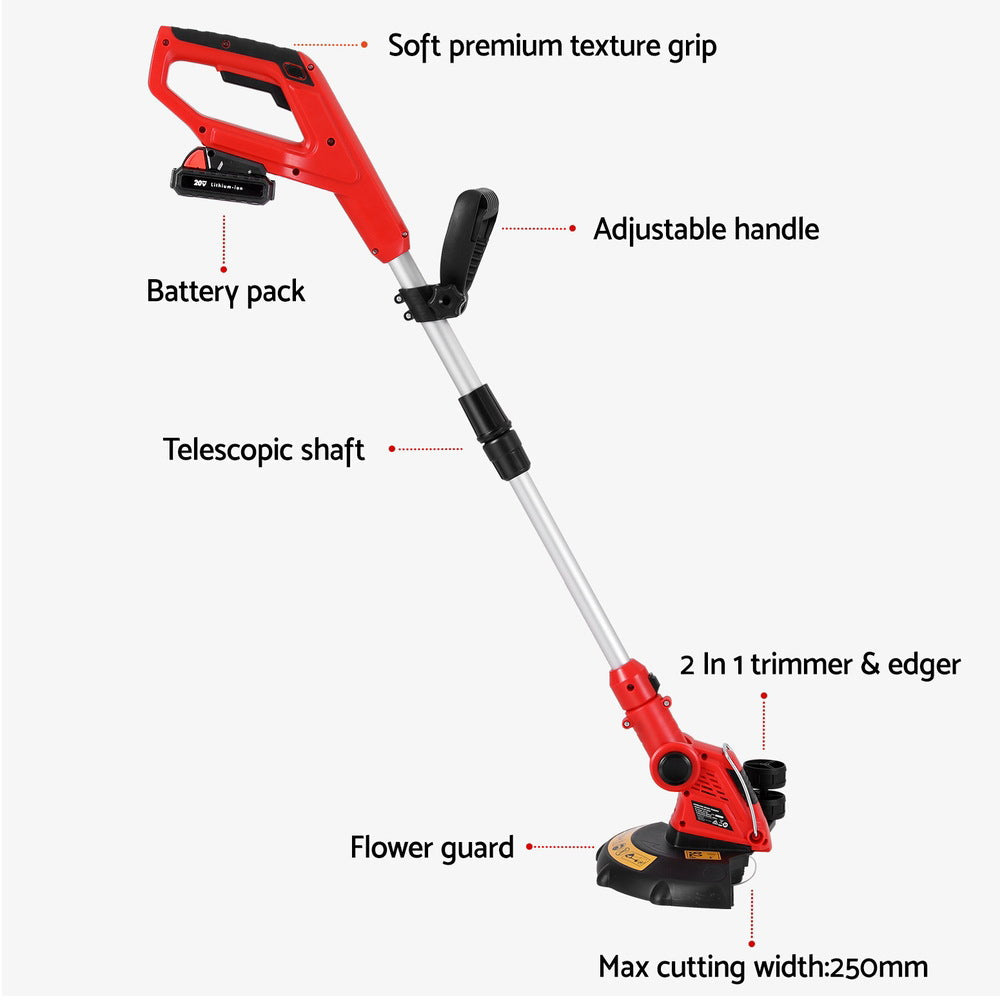 Giantz 20V Cordless Line Trimmer Lawn Whipper Grass Snipper Giantz