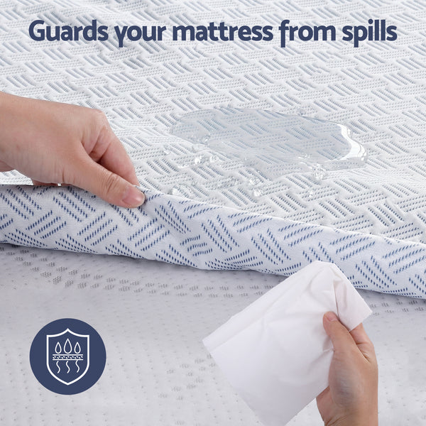 Giselle Cooling Mattress Protector Waterproof Deep Pocket Fitted Cover Double Awezingly