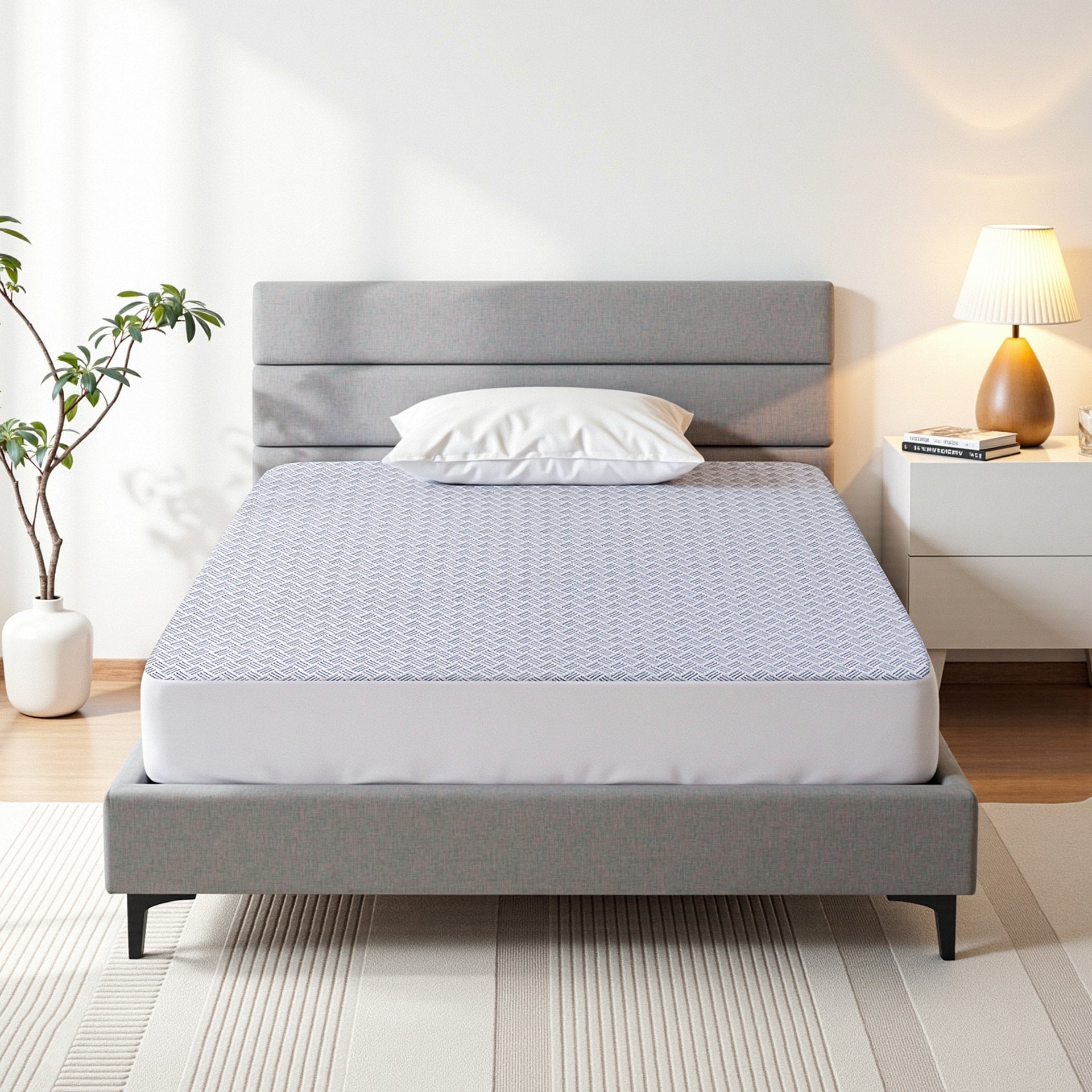 Giselle Cooling Mattress Protector Waterproof Deep Pocket Fitted Cover Single Awezingly