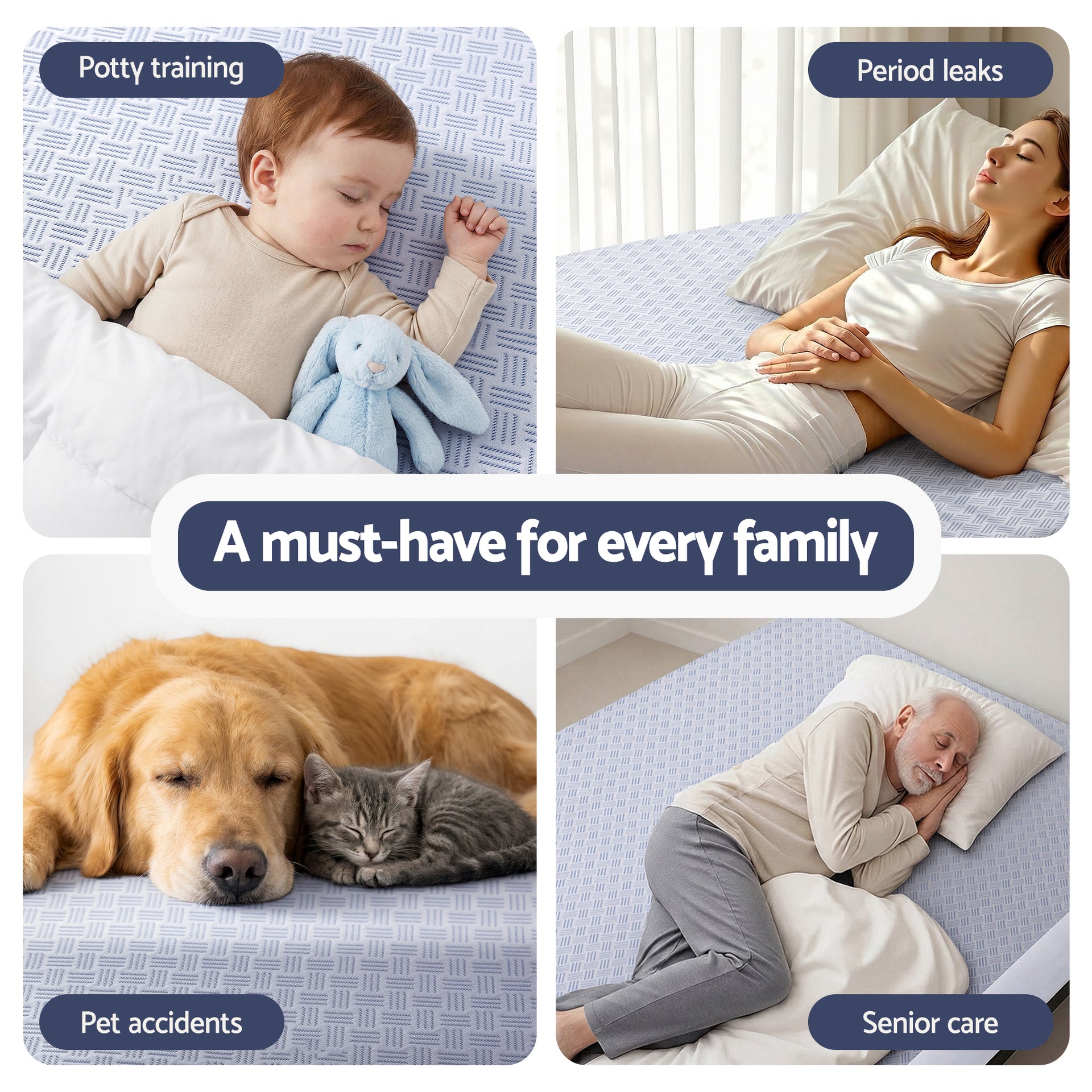 Giselle Cooling Mattress Protector Waterproof Deep Pocket Fitted Cover Single Awezingly