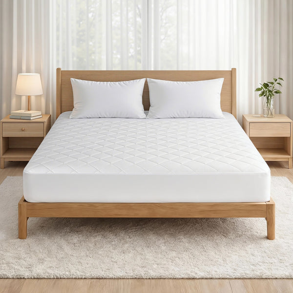 Giselle Waterproof Mattress Protector 100% Cotton Quilted Fitted Cover King Awezingly