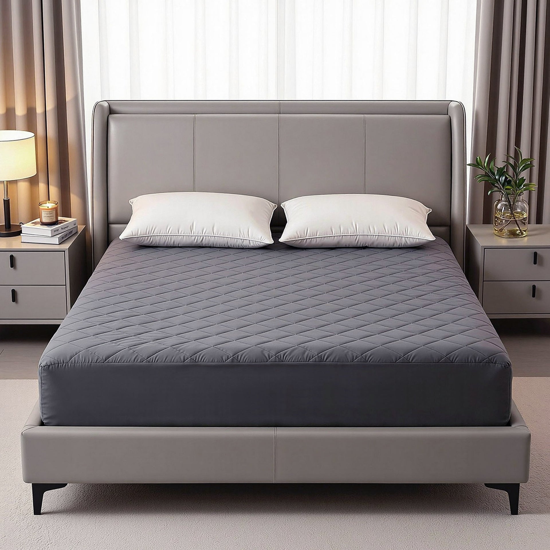 Giselle Water-Resistant Mattress Protector Microfiber 360° Fit Double Awezingly