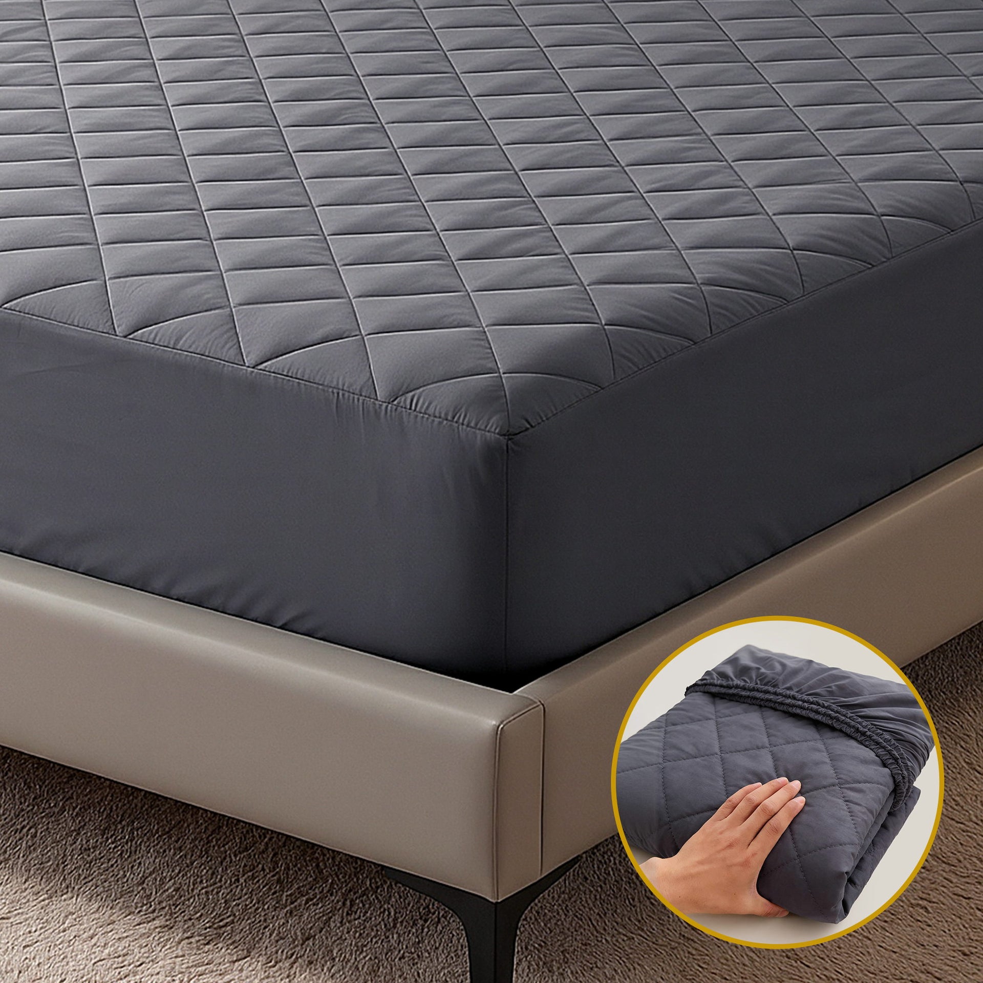 Giselle Water-Resistant Mattress Protector Microfiber 360° Fit Double Awezingly