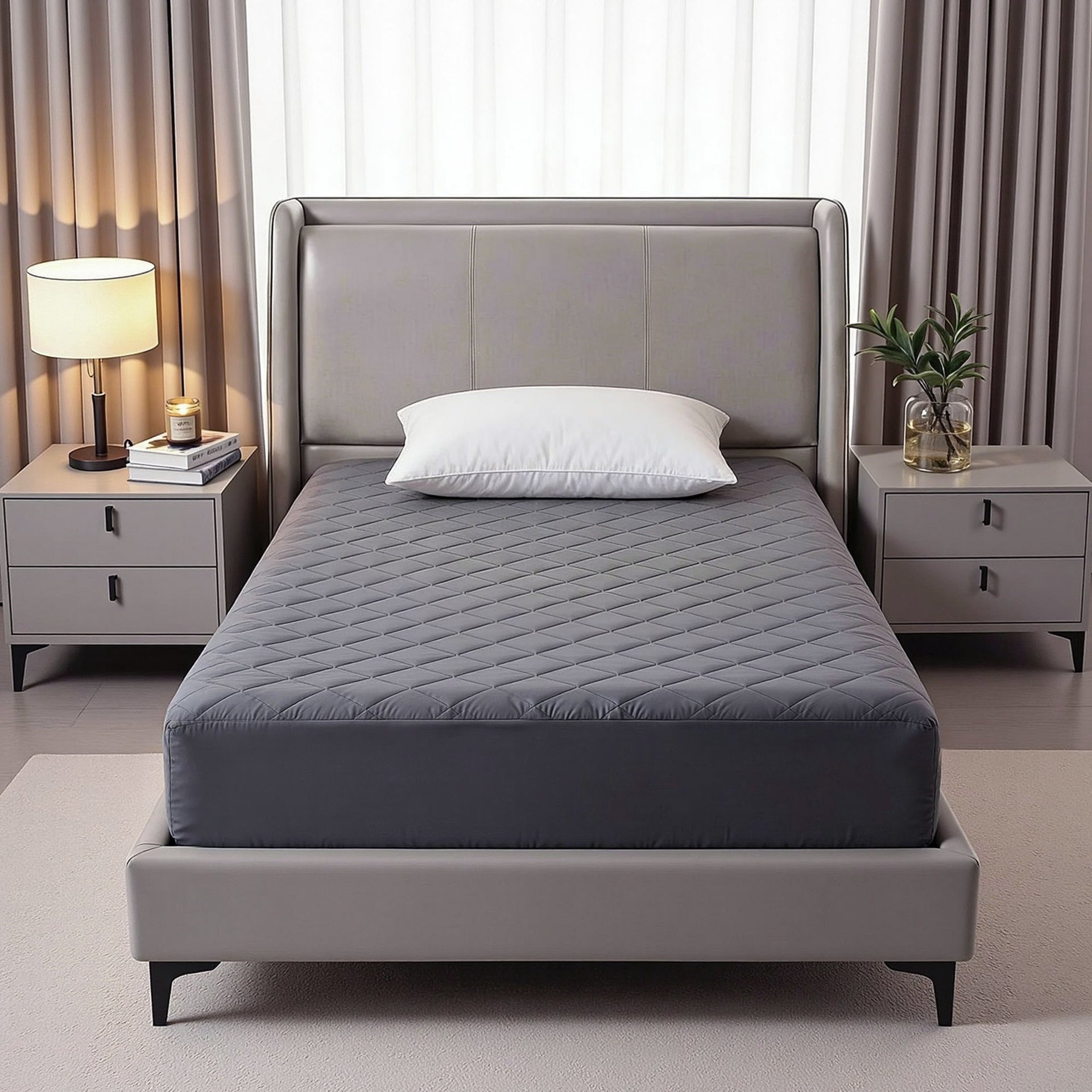 Giselle Water-Resistant Mattress Protector Microfiber 360° Fit King Single Awezingly