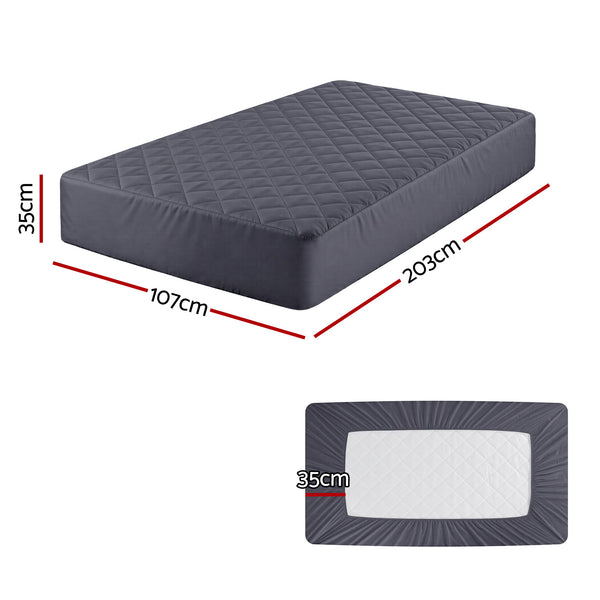 Giselle Water-Resistant Mattress Protector Microfiber 360° Fit King Single Awezingly