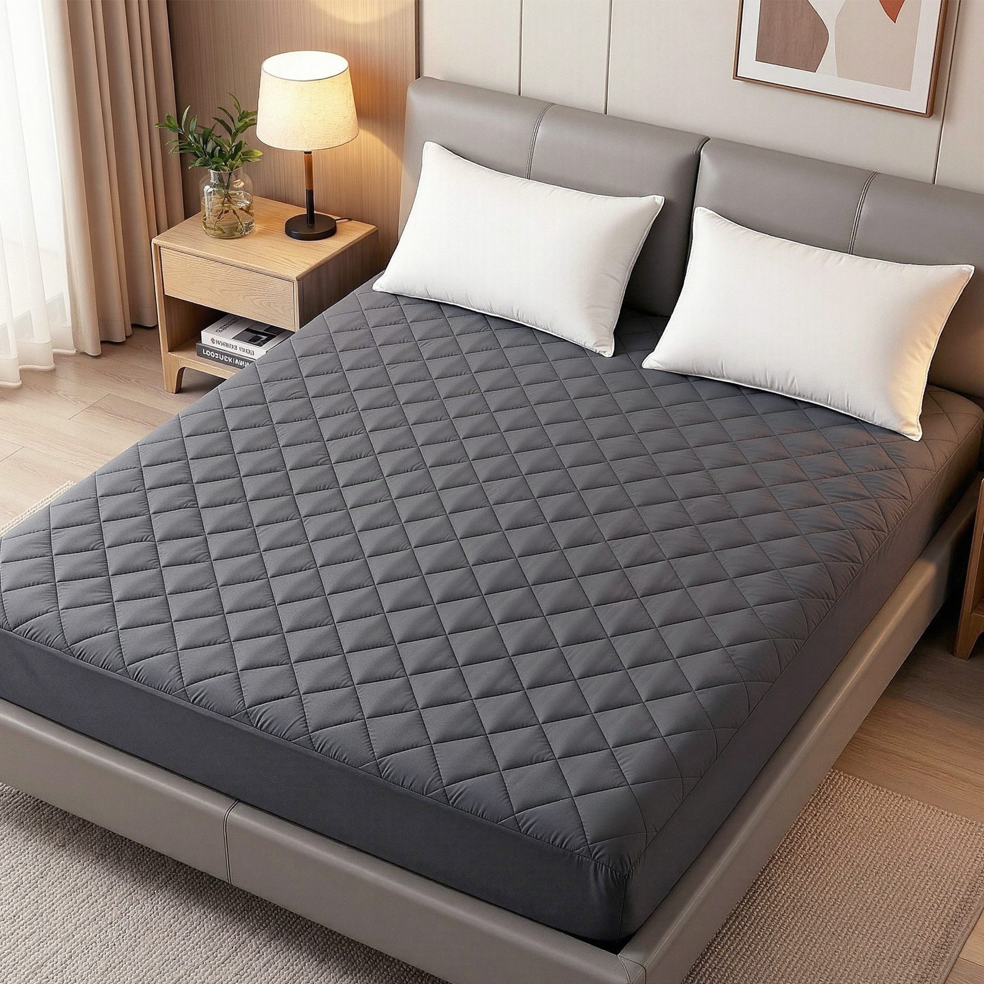 Giselle Water-Resistant Mattress Protector Microfiber 360° Fit Queen Awezingly