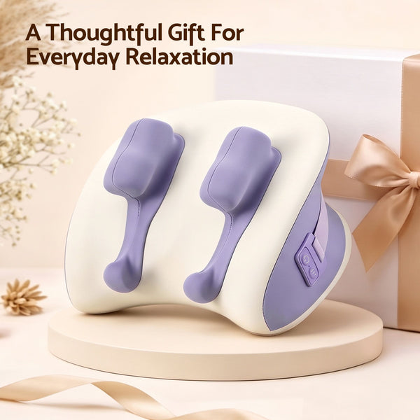 Livemor Neck & Shoulder Massage Pillow with Heat, Cordless 4D Kneading Massager for Home & Office Awezingly