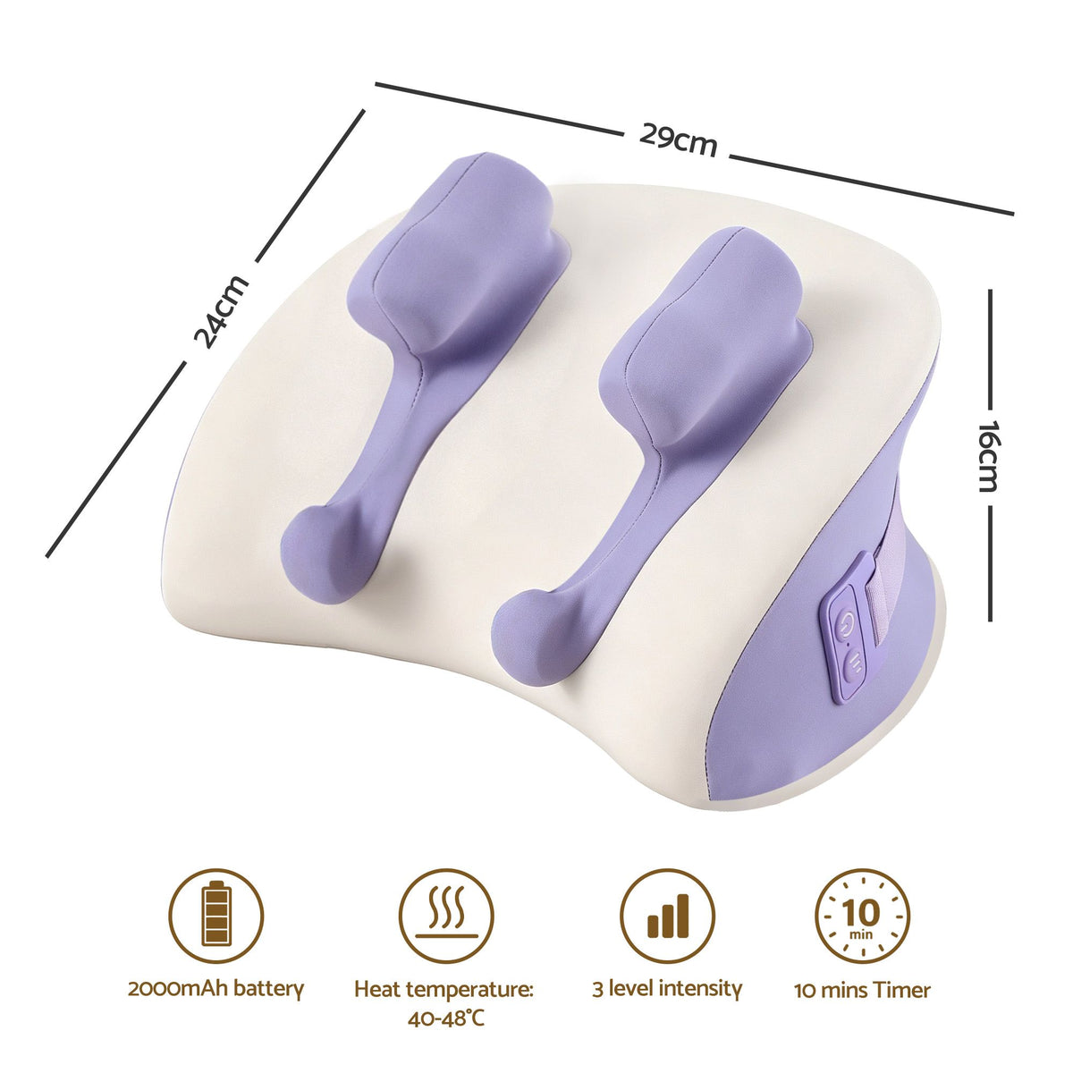 Livemor Neck & Shoulder Massage Pillow with Heat, Cordless 4D Kneading Massager for Home & Office Awezingly