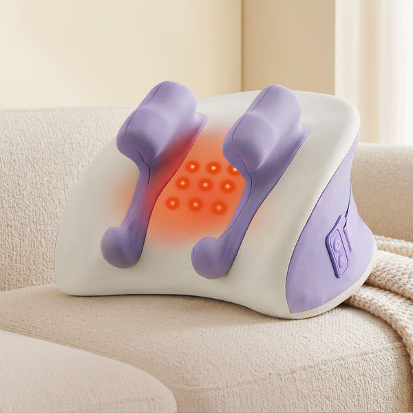 Livemor Neck & Shoulder Massage Pillow with Heat, Cordless 4D Kneading Massager for Home & Office Awezingly