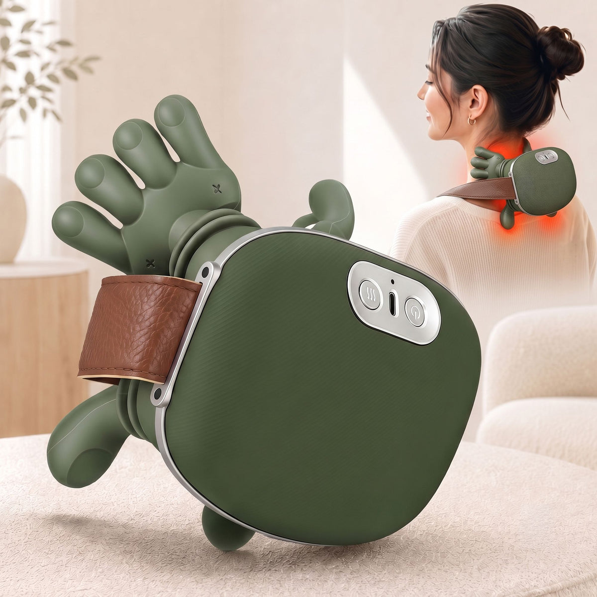 Livemor Electric Neck Massager with Heat for Shoulder,Back Wireless Massage | 4D Shiatsu Kneading Massager with Heat, Cordless Portable Muscle Relaxer, Soothes Shoulder Tension for Home, Office, and Car Awezingly