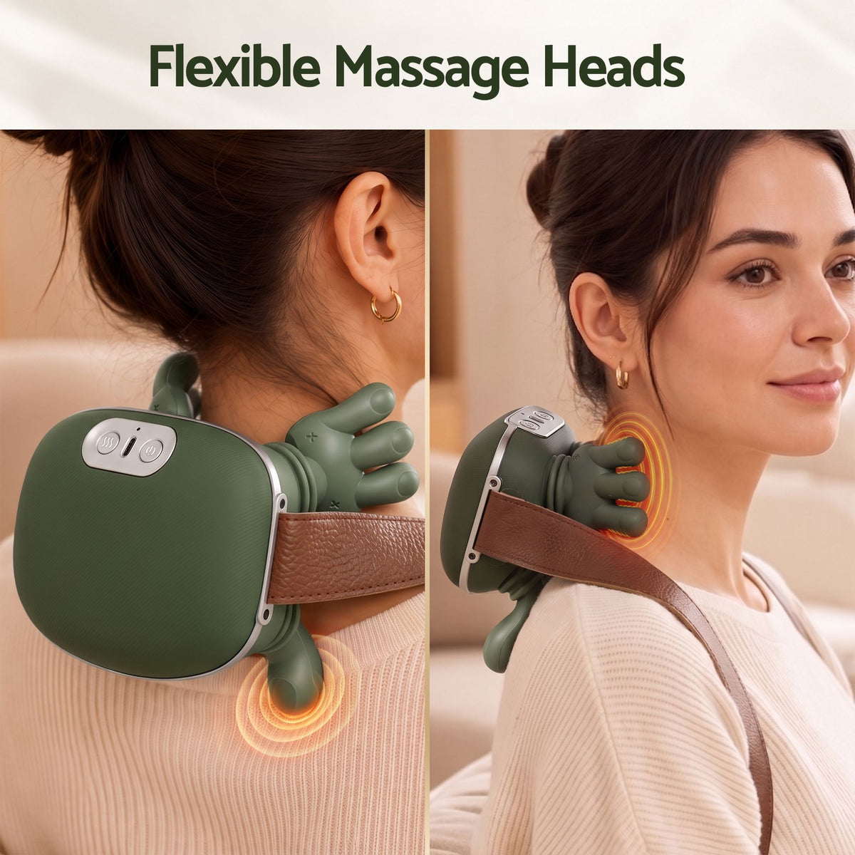 Livemor Electric Neck Massager with Heat for Shoulder,Back Wireless Massage | 4D Shiatsu Kneading Massager with Heat, Cordless Portable Muscle Relaxer, Soothes Shoulder Tension for Home, Office, and Car Awezingly