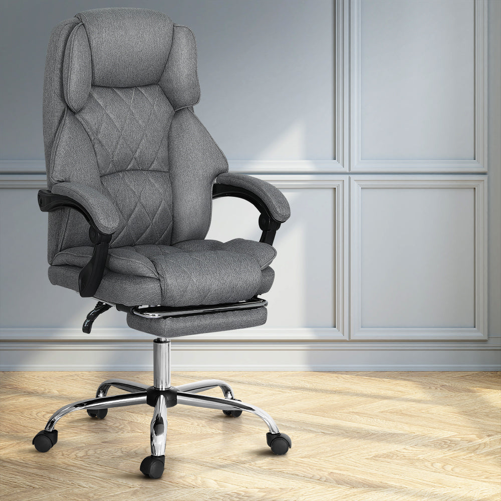 Artiss Executive Office Chair Footrest Grey Artiss