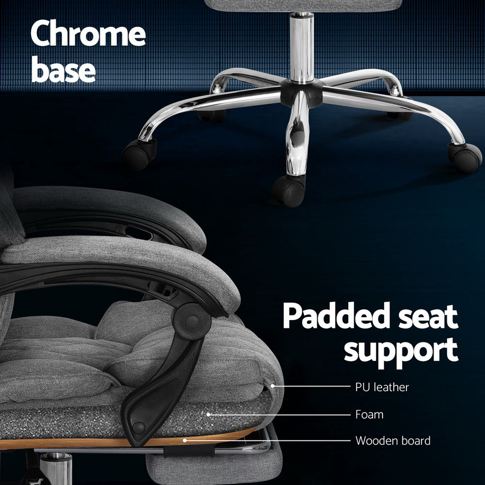 Artiss Executive Office Chair Footrest Grey Artiss