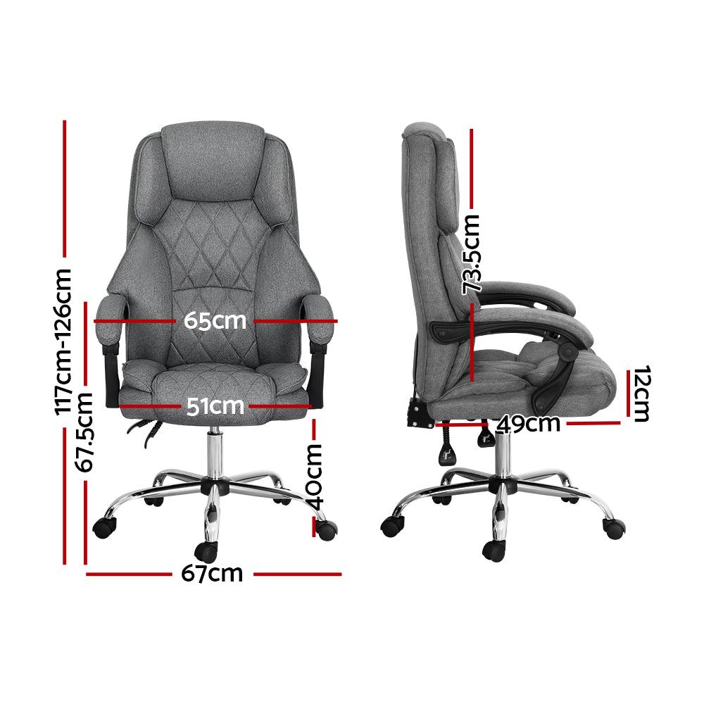 Artiss Executive Office Chair Recliner Grey Artiss