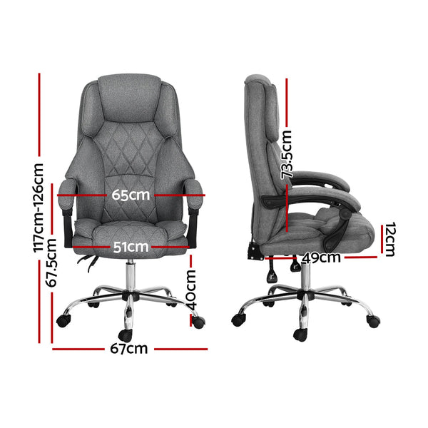 Artiss Executive Office Chair Recliner Grey Artiss