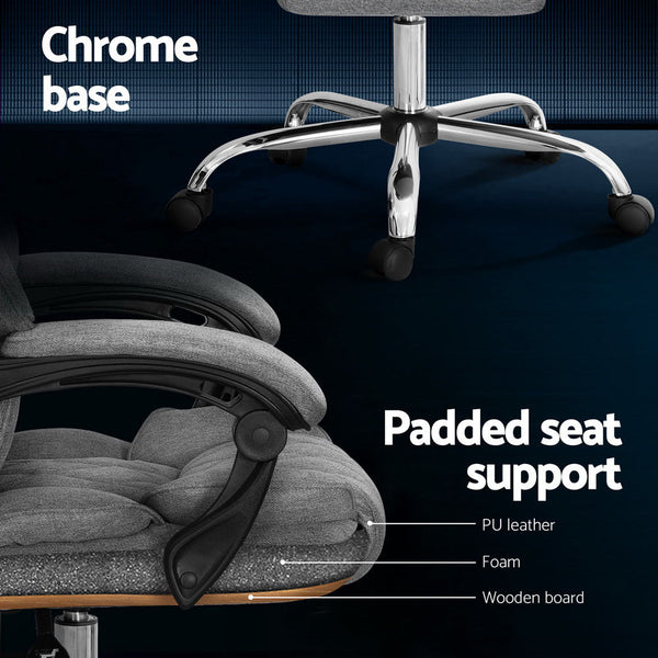 Artiss Executive Office Chair Recliner Grey Artiss