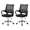 Artiss 2x Mesh Office Chair Mid Back Black