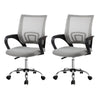 Artiss 2x Mesh Office Chair Mid Back Grey