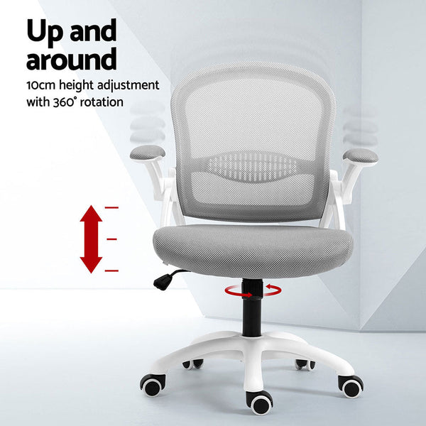 Artiss 2x Mesh Office Chair Computer Gaming Desk Chairs Work Study Mid Back Grey Artiss