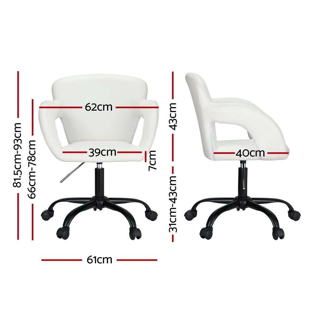 Artiss Office Chair Mid Back White Artiss