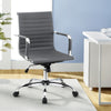 Artiss Office Chair Conference Chairs PU Leather Mid Back Grey