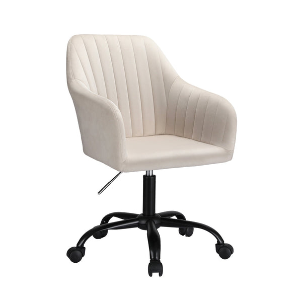 Artiss Office Chair Velvet Seat Cream Artiss