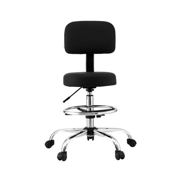 Artiss Office Chair Drafting Computer Standing Desk Chairs Ergonomic PU Black Artiss