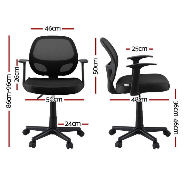 Artiss Mesh Office Chair Computer Gaming Desk Chairs Work Study Mid Back Black Artiss