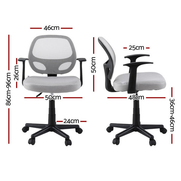 Artiss Mesh Office Chair Computer Gaming Desk Chairs Work Study Mid Back Grey Artiss