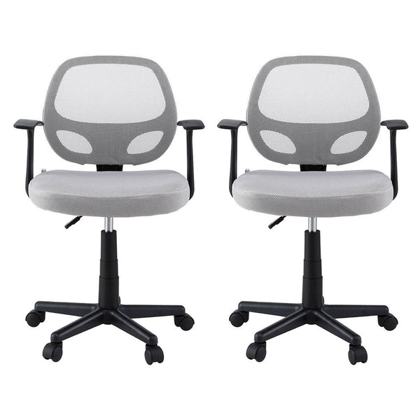 Artiss 2x Mesh Office Chair Computer Gaming Desk Chairs Work Study Mid Back Grey Artiss