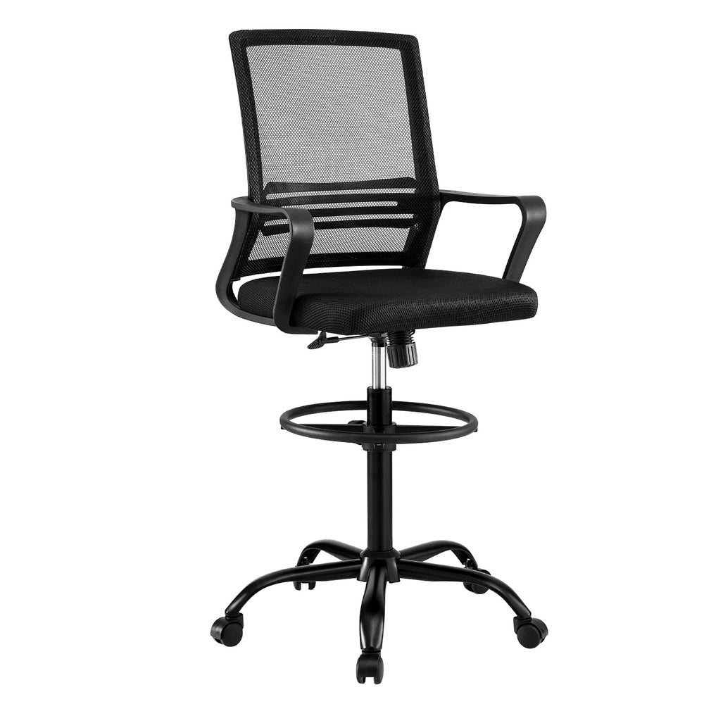 Artiss Office Chair Drafting Chairs Stool Computer Desk Studios Mesh Black Artiss