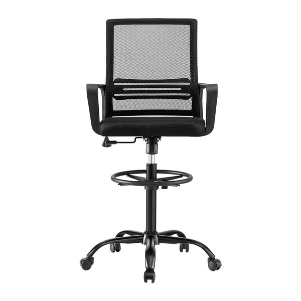 Artiss Office Chair Drafting Chairs Stool Computer Desk Studios Mesh Black Artiss