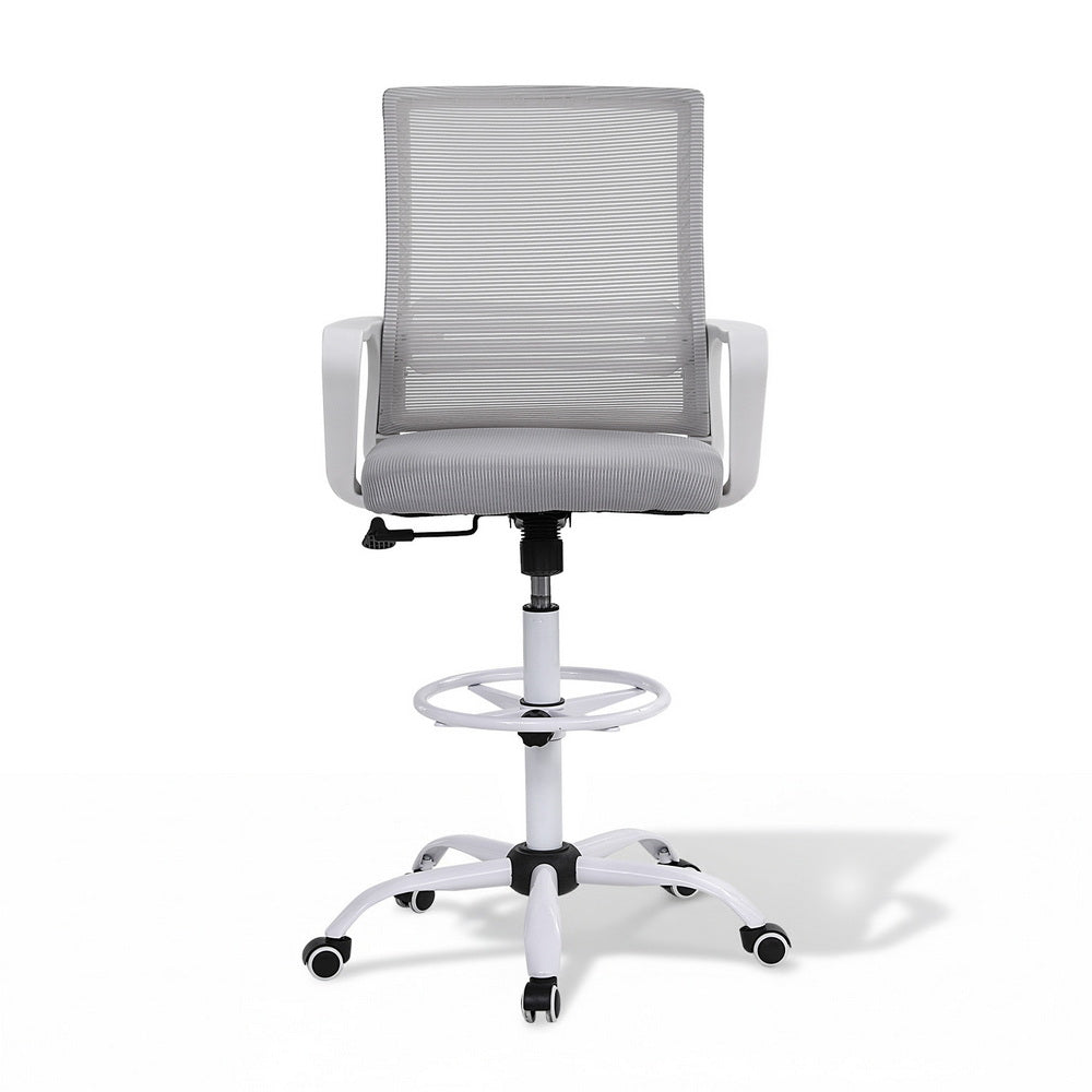 Artiss Office Chair Drafting Chairs Stool Computer Desk Studios Mesh White Awezingly