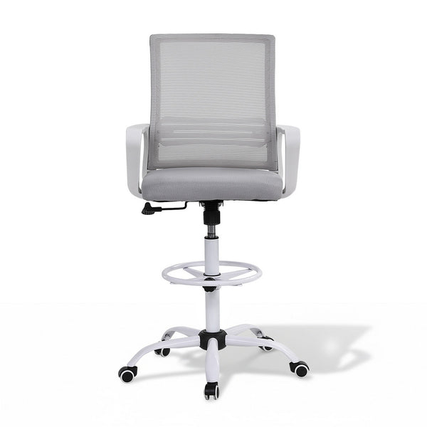 Artiss Office Chair Drafting Chairs Stool Computer Desk Studios Mesh White Awezingly