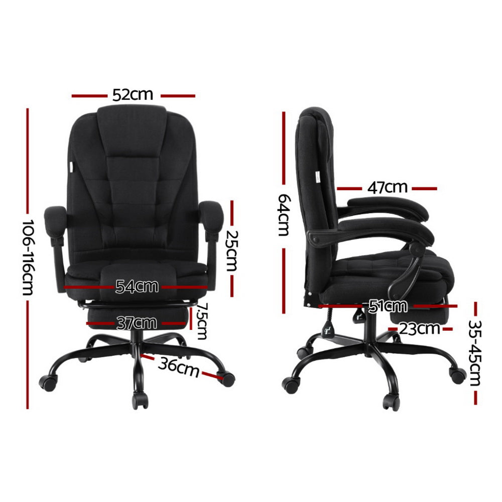 Artiss Office Chair Executive Fabric Seat Racing Computer Desk Chairs Footrest Artiss