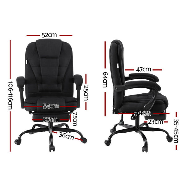 Artiss Office Chair Executive Fabric Seat Racing Computer Desk Chairs Footrest Artiss