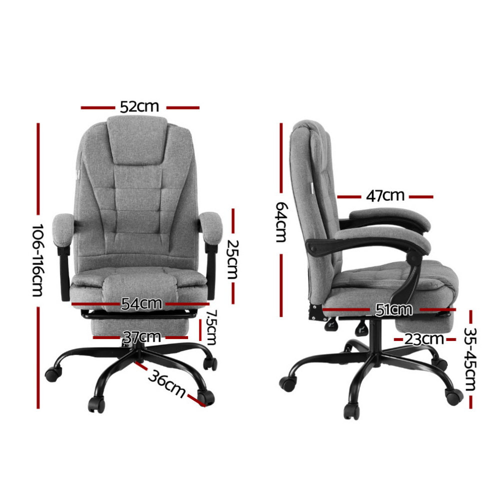 Artiss Office Chair Executive Fabric Seat Racing Computer Desk Chairs Footrest Artiss