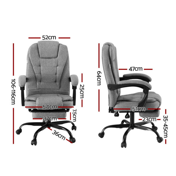 Artiss Office Chair Executive Fabric Seat Racing Computer Desk Chairs Footrest Artiss