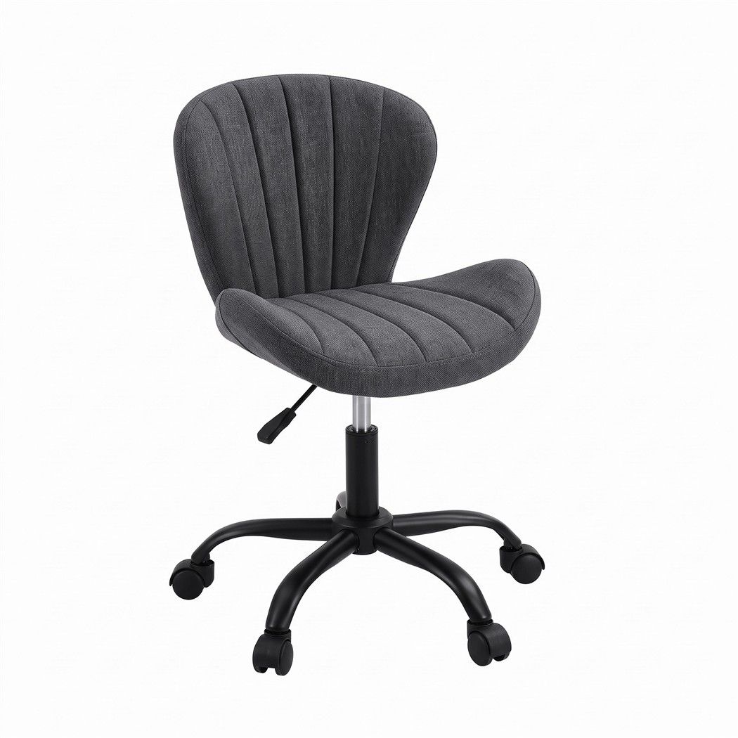 Artiss Ergonomic Office Chair Armless Height Adjustable Computer Desk Chair Fabric Dark Grey Awezingly
