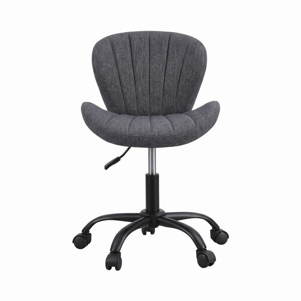 Artiss Ergonomic Office Chair Armless Height Adjustable Computer Desk Chair Fabric Dark Grey Awezingly